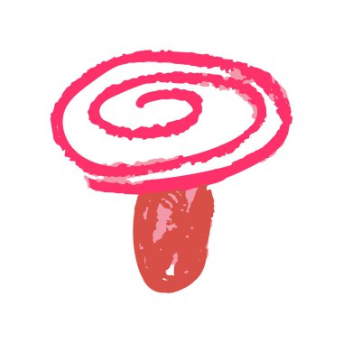 Pastel boya ve pastel boyalarla çizilmiş çocuk resimleri. Mantar. Kağıt, kapak, kumaş, iç dekorasyon ve diğer kullanım için vektör tasarımı. Tasarımınızın ögesi