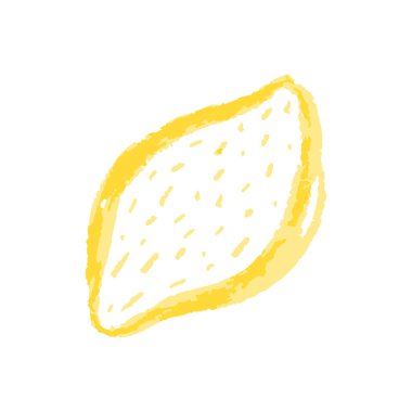Pastel boya ve pastel boyalarla çizilmiş çocuk resimleri. Limon. Tasarımınızın ögesi, sevimli simge, işaret, sembol, iğne, etiket, logo