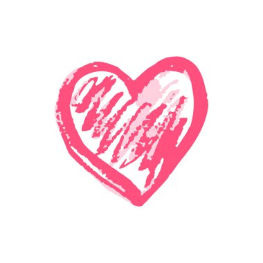 Pastel boya ve pastel boyalarla çizilmiş çocuk resimleri. Kalp. Kağıt, kapak, kumaş, iç dekorasyon ve diğer kullanım için vektör tasarımı. Tasarımınızın ögesi, sevimli simge, işaret, sembol, iğne, etiket, logo