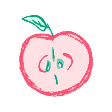 Pastel boya ve pastel boyalarla çizilmiş çocuk resimleri. Elma. Tasarımınızın ögesi