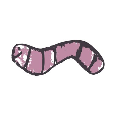 Tırtıl. Pastel boya ve pastel boyalarla çizilmiş çocuk resimleri. Kağıt, kapak, kumaş, iç dekorasyon ve diğer kullanım için vektör tasarımı. Tasarımının ögesi, şirin simge, işaret, sembol, iğne