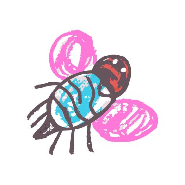 Kelebek. Pastel boya ve pastel boyalarla çizilmiş çocuk resimleri. Kağıt, kapak, kumaş, iç dekorasyon ve diğer kullanım için vektör tasarımı. Tasarımının ögesi, şirin simge, işaret, sembol