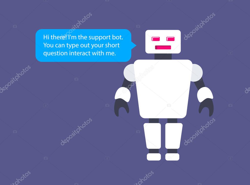 The chatbot illustration mockup. This is a vector illustration