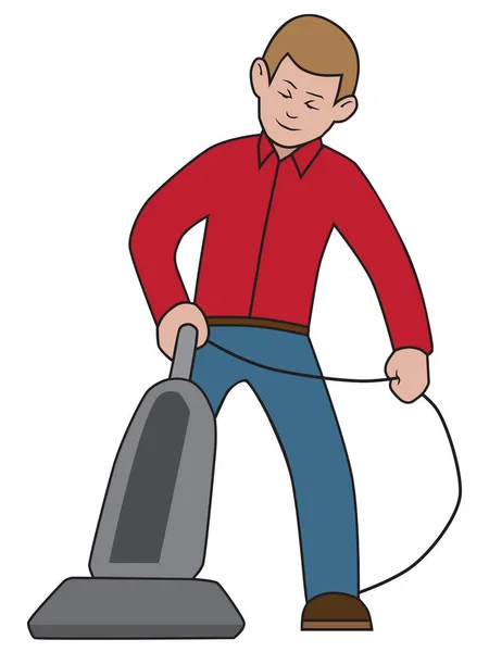 卡通人吸尘器 — 图库矢量图片