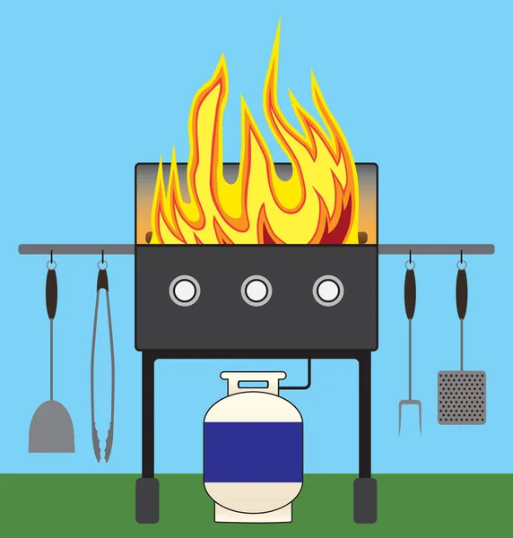 Grill tűz — Stock Vector