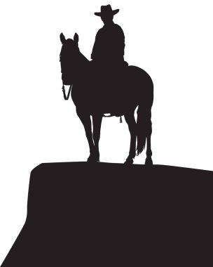 Cowboy in Silhouette 2 clipart