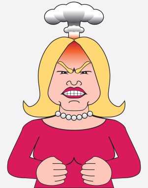 Angry Cartoon Woman clipart