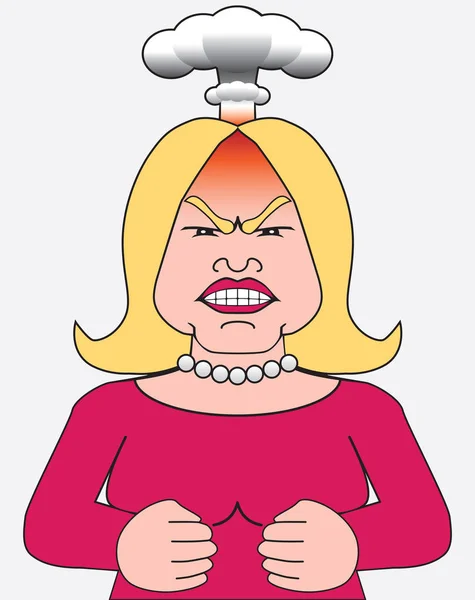 怒っている漫画女性 — ストックベクタ
