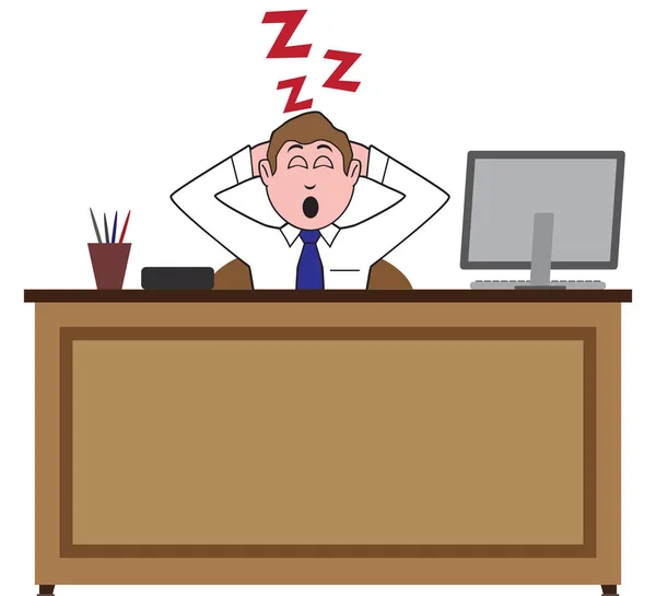 Dormir au travail — Image vectorielle