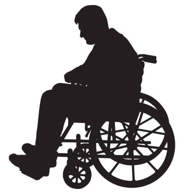 Siluet bir erkekte o tekerlekli sandalyede olduğu gerçeğini tarafından bastırılırsa