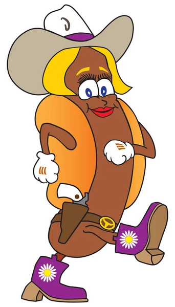 Cowgirl Hot Dog — Image vectorielle