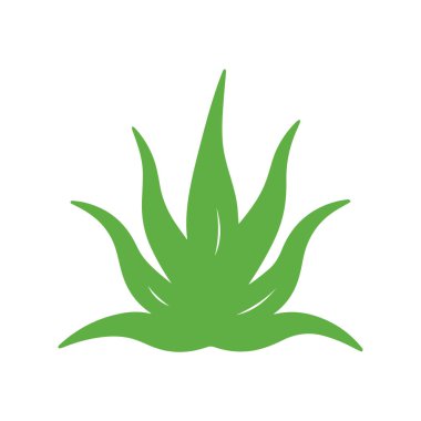 Güzellik, spa ve doğal cilt ürünleri için tasarlanmış minimalist aloe vera vektör logosu