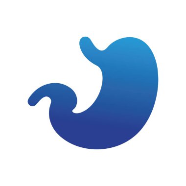 Sağlıklı sindirim için mavi mide logosu.