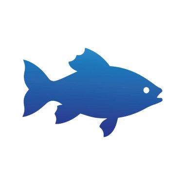 Su balığı logosu modern stili, basitliği ve deniz sembolizmini vurguluyor.