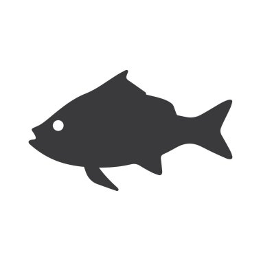 Güçlü siyah balık vektörü ikonu eko ve deniz kimlik tasarımı için mükemmel