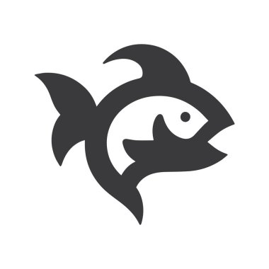 Soyut balık silueti doğayı, okyanusu, vahşi yaşamı ve su kültürünü sembolize eder.