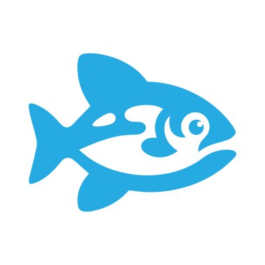 Stil balık logosu tasarımı deniz ürünlerini, doğayı ve su yaşamını sembolize eder.