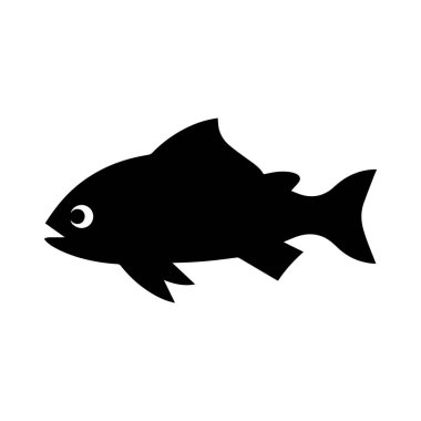 Çevresel yaşam tarzı, deniz ürünleri ve doğa markalaşması için modern siyah balık silueti logosu tasarımı