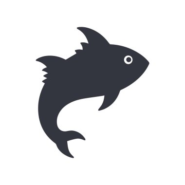 Soyut cesur balık siyah logosu eko yaşam tarzı, deniz ürünleri ve marka kimliği için mükemmel.