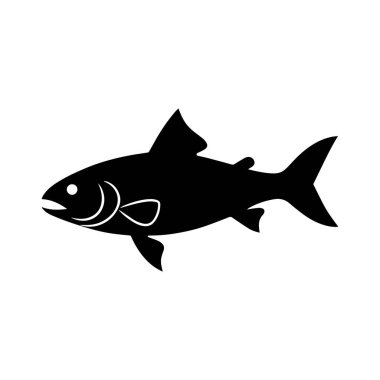 Soyut balık silueti vektörü doğayı, suyu ve su yaşam tarzını sembolize ediyor.