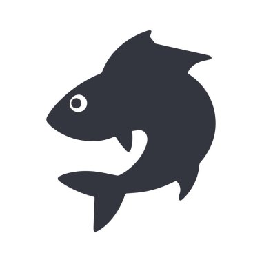 Deniz ürünleri, su ve doğa kimliği için en az siyah balık soyut çizimi mükemmel.