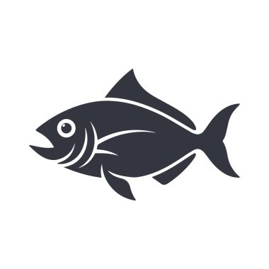 Su kültürü, su ve okyanus yaban hayatını temsil eden soyut modern balık vektör sembolü