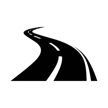 Gündoğumu karayolu logosu büyümeyi, yönü ve umut dolu yol yolculuğunu sembolize ediyor