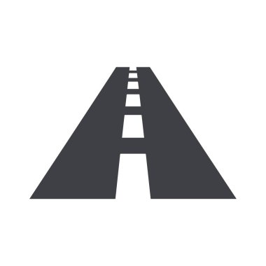 Fütürist tasarım ve yol yönüne sahip dairesel karayolu logosu