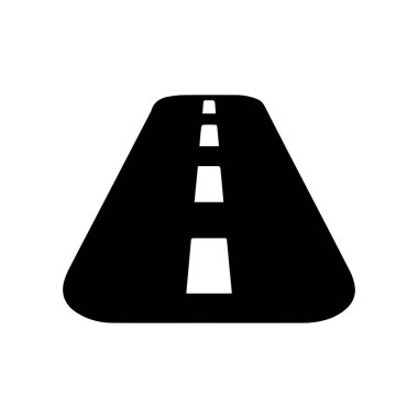 Parlak güneş ve ileri görüşlü yuvarlak ufuk karayolu logosu