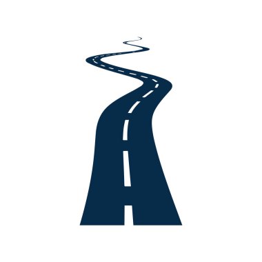 Zarif dairesel karayolu logosu ileri yolculuk ve başarıyı gösteriyor.