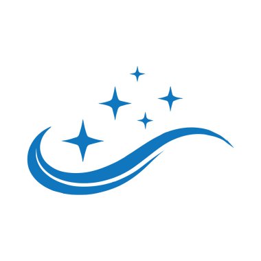 Temiz iç mekan konsepti için geniş çizgili modern temizlik markası logosu