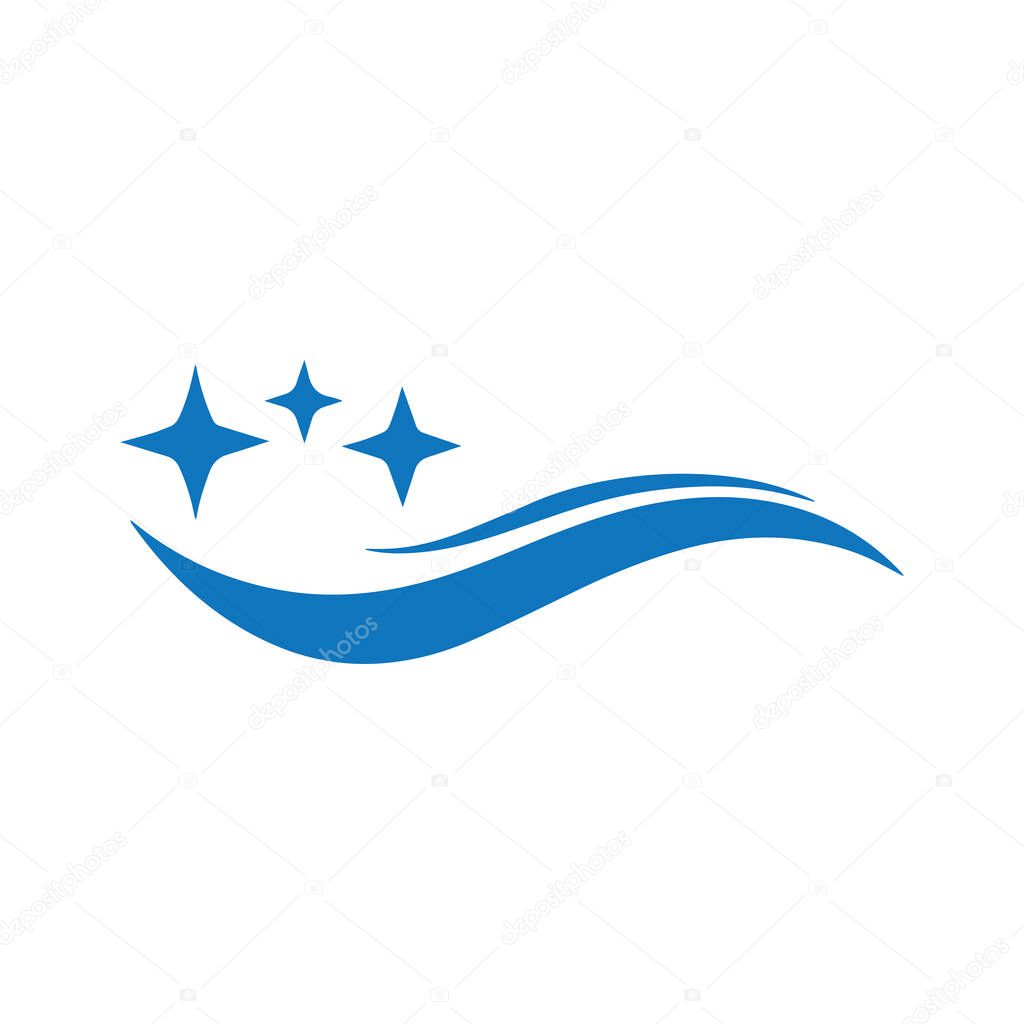 Professional janitorial and housekeeping logo design with clean elegant look and shining sparkle