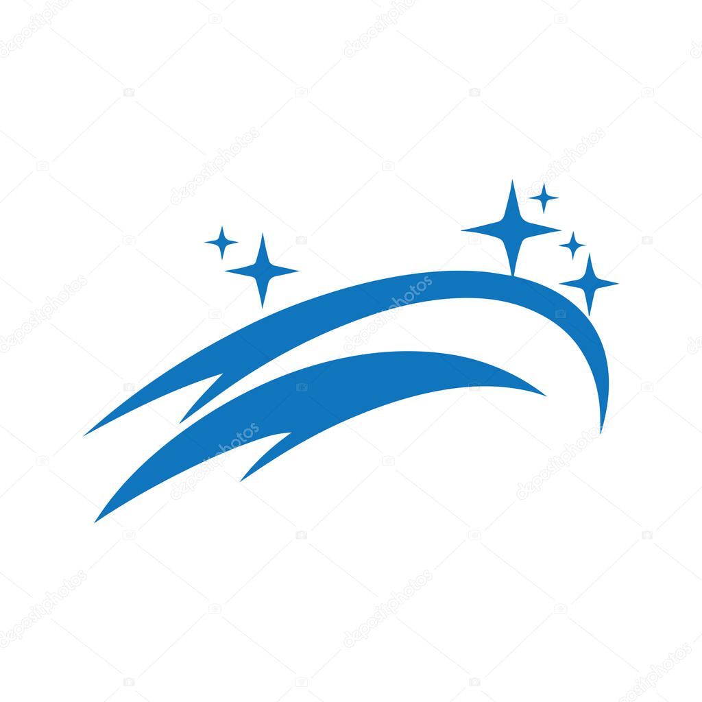 Minimal brush stroke vector logo symbolizing cleanliness, freshness, and modern sanitation