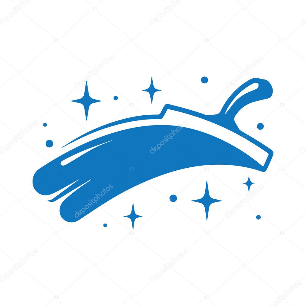 Abstract folded cloth vector logo symbolizing sanitation and professional service