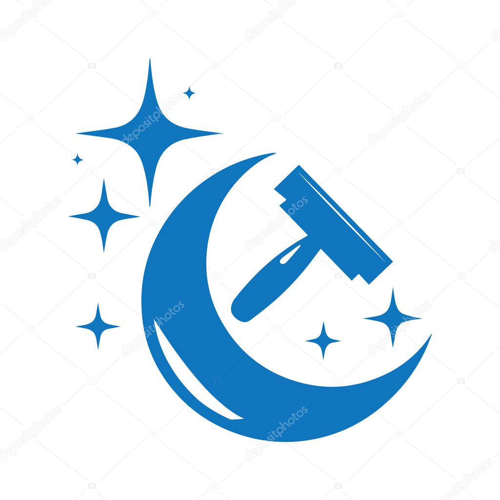 Minimal spray cleaning logo symbolizing hygiene, disinfection and house cleaning