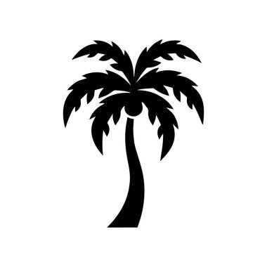 Lüks tropik tatil beldelerini, spa ve sağlık merkezlerini temsil eden şık palmiye ağacı logosu.