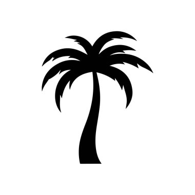 Adanın kaçışını ve kıyı özgürlüğü yaşam tarzını simgeleyen basit palmiye ağacı vektör simgesi
