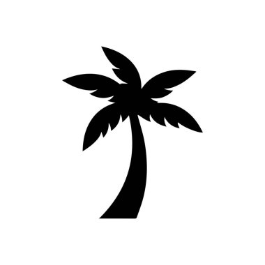 Minimum palmiye ağacı logosu tropikal yaz plajlarını ve rahatlatıcı tatil atmosferini temsil ediyor.