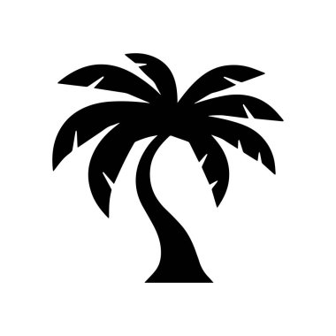 Kara palmiye ağacı logosu yaz özgürlüğünü ve tropikal açık hava maceralarını temsil ediyor.