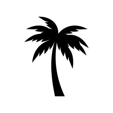 Modern palmiye ağacı logosu egzotik tropikal plajı ve lüks tatil köyü tarzını temsil ediyor.