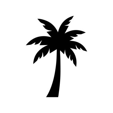 El çizimi palmiye ağacı illüstrasyon logosu doğal tropikal cazibeyi ve stili temsil ediyor.