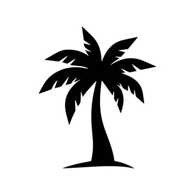 Plaj tatil beldeleri, yaz kıyafetleri ve turizm kampanyaları için mükemmel bir ikiz palmiye vektörü.