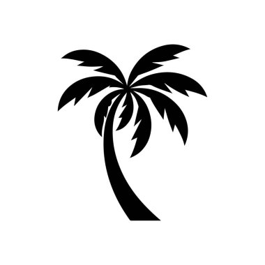 Okyanus dalgalı palmiye ağacı sörf kültürünü ve yaz tatili yaşam tarzını simgeliyor.