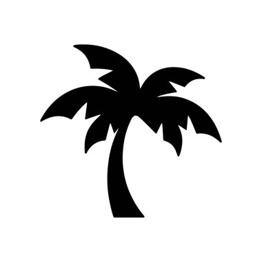 Siyah palmiye ağacı dairesi simgesi tatil köyü pulları, kafe logosu ve plaj markaları için mükemmel.