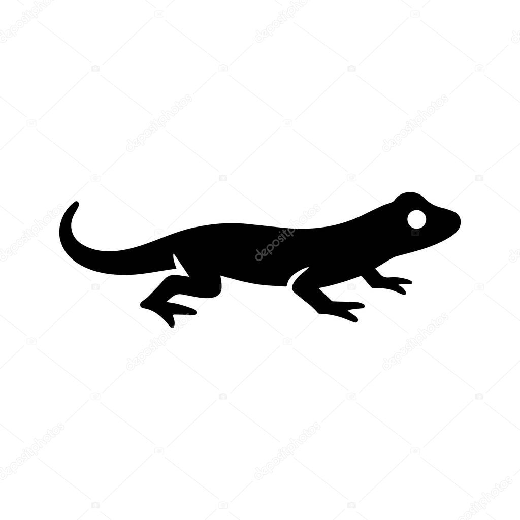 Strong gecko home silhouette perfect for nature resorts and green construction brands