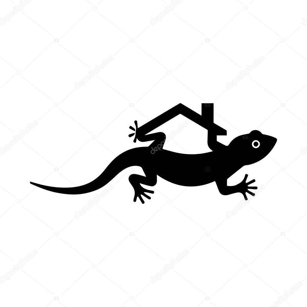 Clean lizard house vector ideal for eco brands and tropical vacation resort