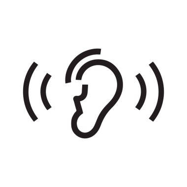 Ses frekansı rezonansı ve işitme algısını gösteren dalgalı ses simgesi