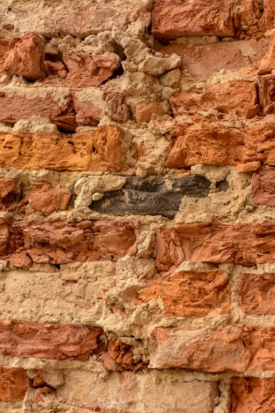 Tuğla Doku Yenilenmiş Evin Eski Tuğla Duvar — Stok fotoğraf