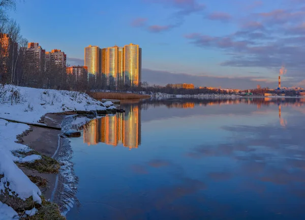 Fajar Petersburg Daerah Perikanan Desember Pagi — Stok Foto