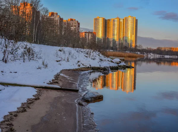 Gryningen Petersburg Fiskeområdet December Morgon — Stockfoto